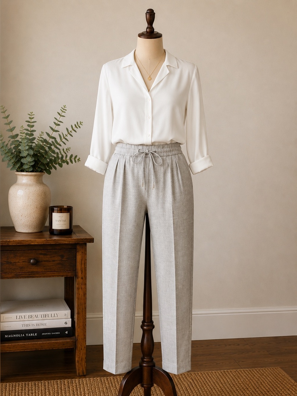 Dynamite Grey Tailored Pull On Pants M Corporate Chic Office Siren Workwear